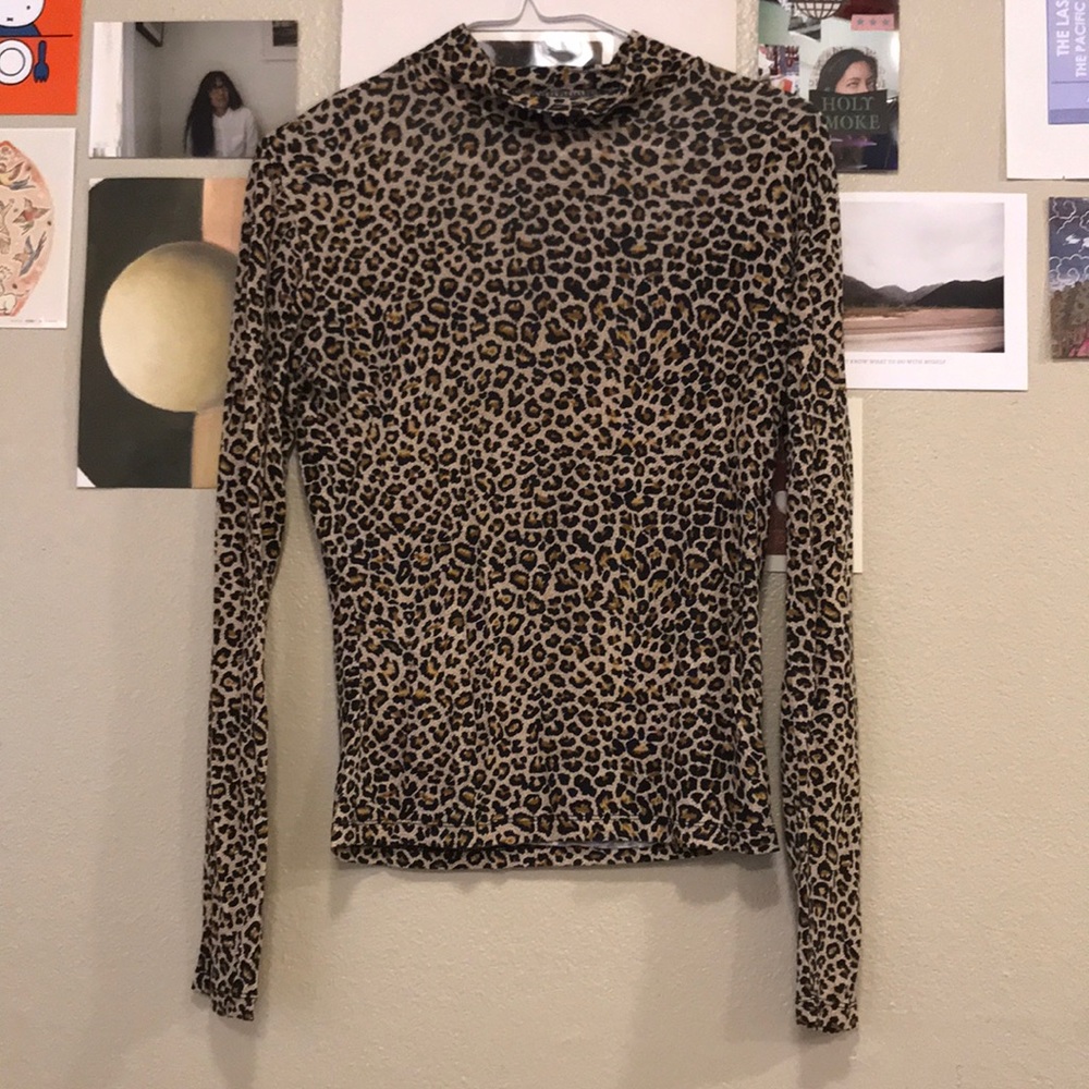 Cheetah Print Mock Neck